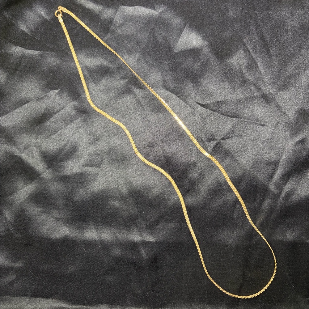 14K Yellow Gold Flat Link Chain Necklace w/ Spring Clasp 20" 4g Marked Italy